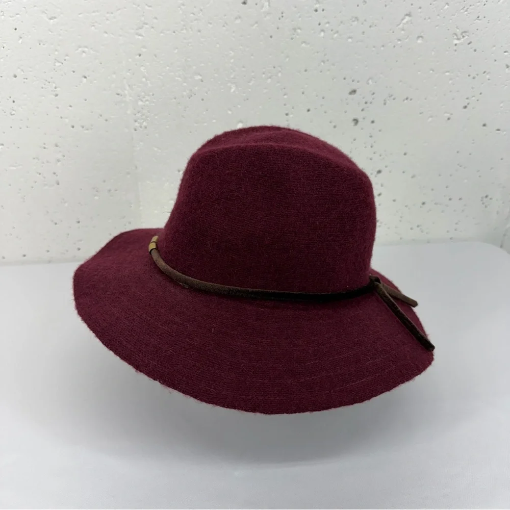 San Diego Hat Company Maroon Wool Blend Floppy Fedora Hat